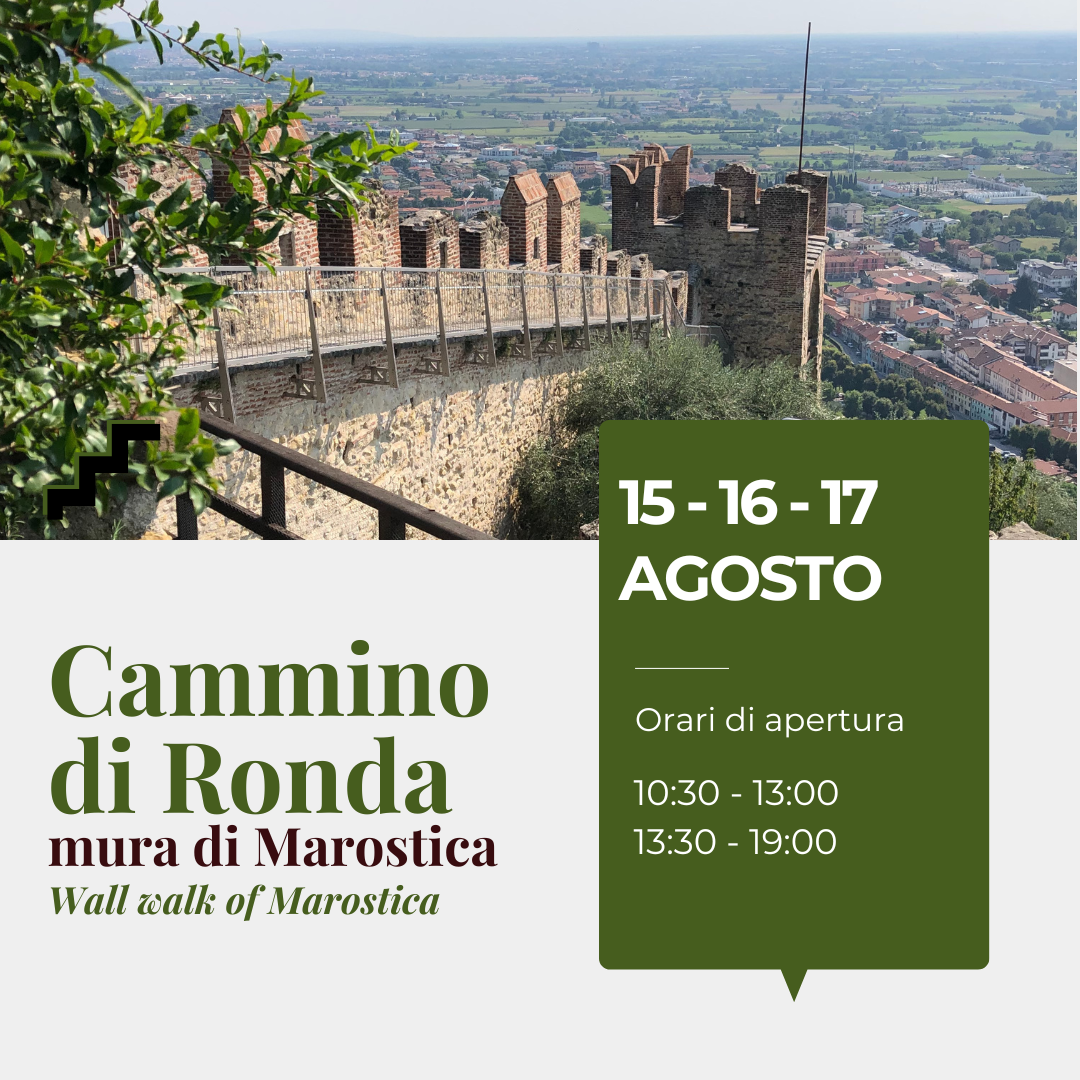 In occasione del lungo ponte di Ferragosto, potrai camminare sulle antiche mura di Marostica e ammirare la città da un punto di vista unico.
